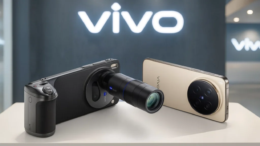 Vivo X300 and X300 Pro smartphones showcasing a flat OLED display, circular Zeiss-branded rear camera module, and India-exclusive Red color option ahead of the December 2 launch.